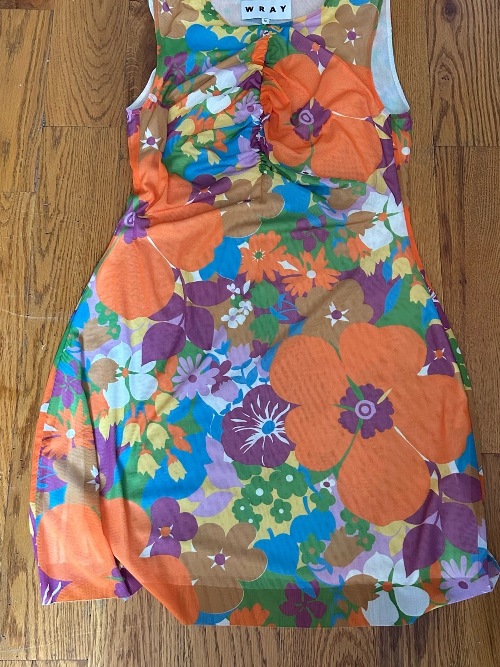 Wray Floral Tank Dress — Bright Orange Multi Floral